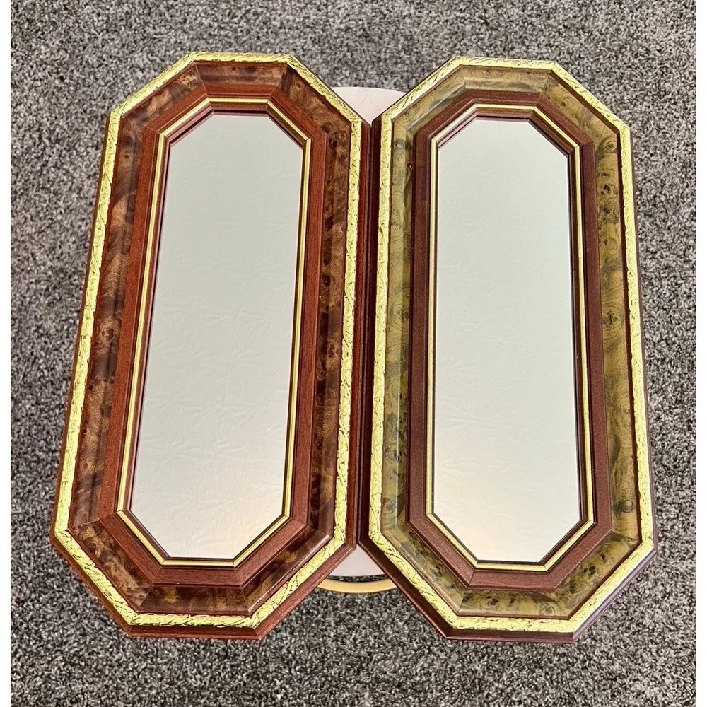 Vintage Wall Mirror Hollywood Regency Wood Pair Granny‎ Core Vintage Glam
